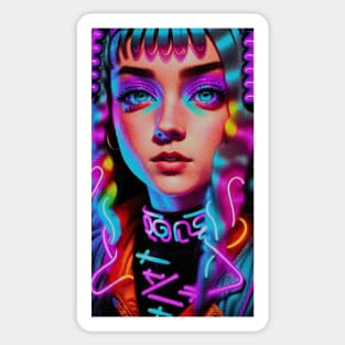 Rainbow Rave Girl Sticker